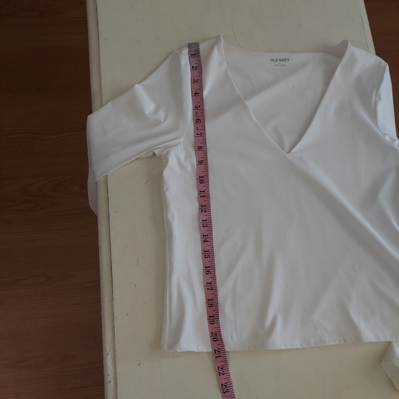 Old Navy ivory V-Neck long sleeve top Sz large - Picture 8 of 9
